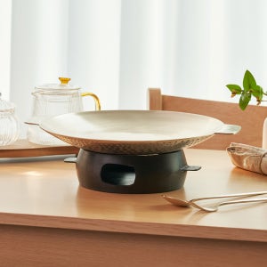 놋반 안성맞춤 방짜유기 전골냄비 특대 엠보 직화팬 불고기판 34cm 업소용