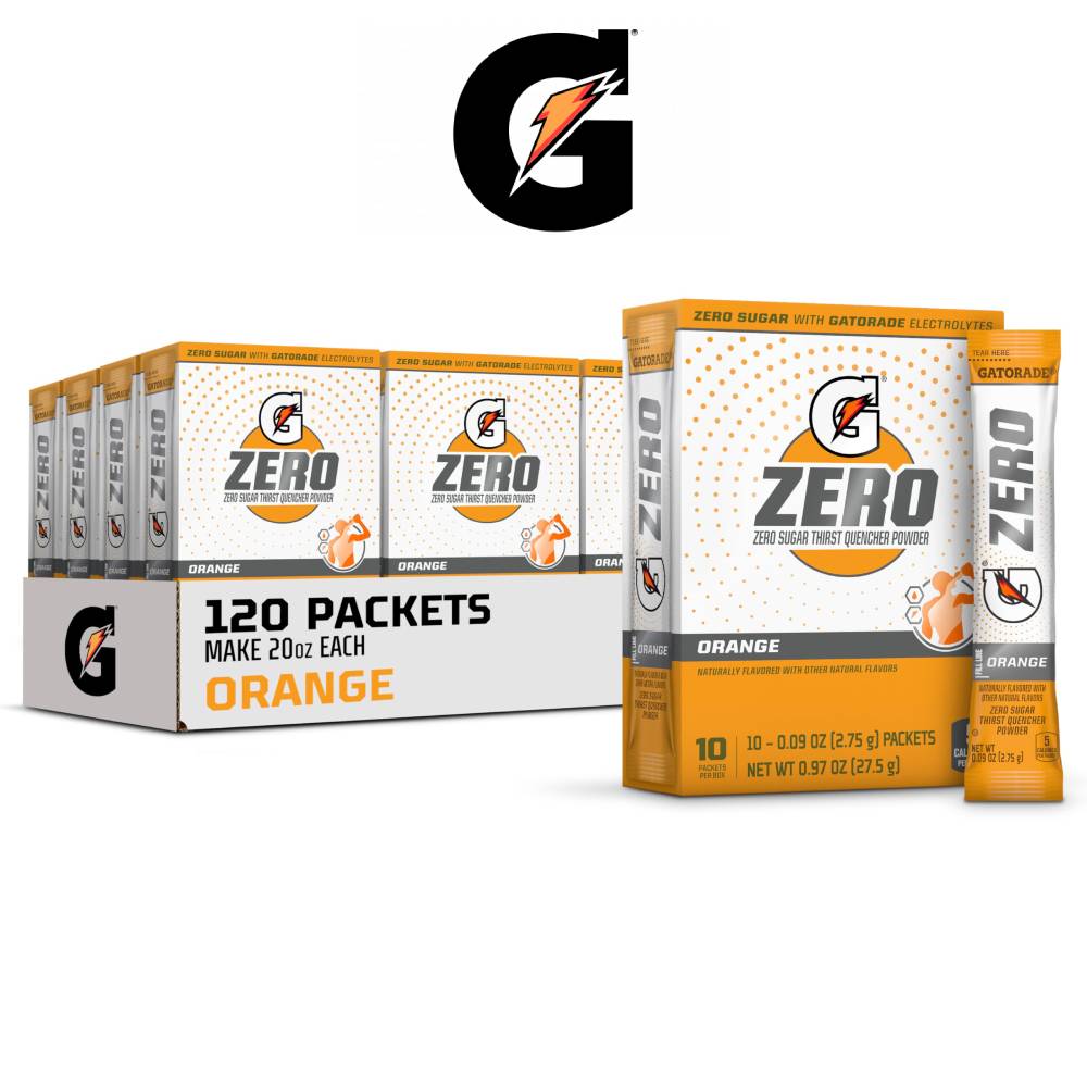 <b>게토레이</b> 제로 파우더 6종류 대용량 오렌지, 2.75g, 120개
