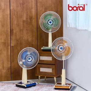 [보랄] 레트로 선풍기 14형 저소음 저전력 타이머 좌우회전 3엽날개 BR-VT380F
