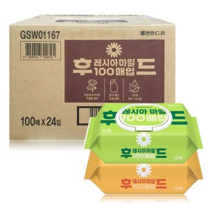 부드러운 후레시아 마일드 물티슈 캡형 100매, 24개