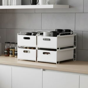 슬라이딩 팬트리 정리함 보관함 수납함 적층식 화장품 약 정리함 서랍함 대형