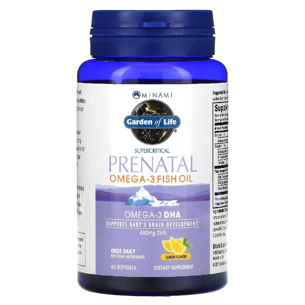 마이애미뉴트리션 <b>프리네이탈 오메가3</b> 피쉬오일 Prenatal Omega3 레몬맛 60정