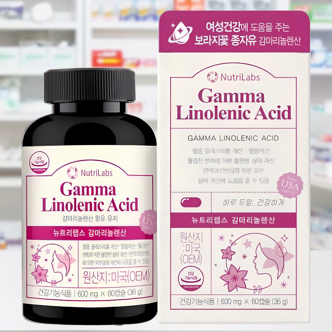 뉴트리랩스 <b>감마리놀렌산</b> 보라지오일 60캡슐 1개월분 보라지유영양제 PMS 월경 생리전증후군
