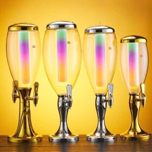 맥주타워 소맥 디스펜서 하이볼 제조기 쿨러 아이스 1.5L 골드 얼음통과 조명 포함
