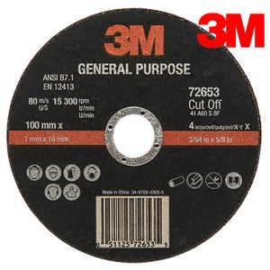 3M PN72653 100mm (4인치) 쓰리엠 절단석 보급형 그라인더날 철 스텐 작업가능