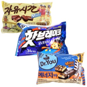 자유시간 480g 핫브레이크 416g 닥터유에너지바 330g 대용량과자 사무실간식