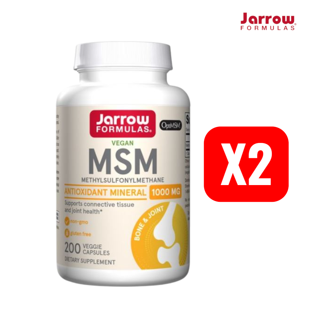 1+1 Jarrow 자로우 Opti <b>MSM</b> 식이유황 <b>1000mg</b> 200캡슐