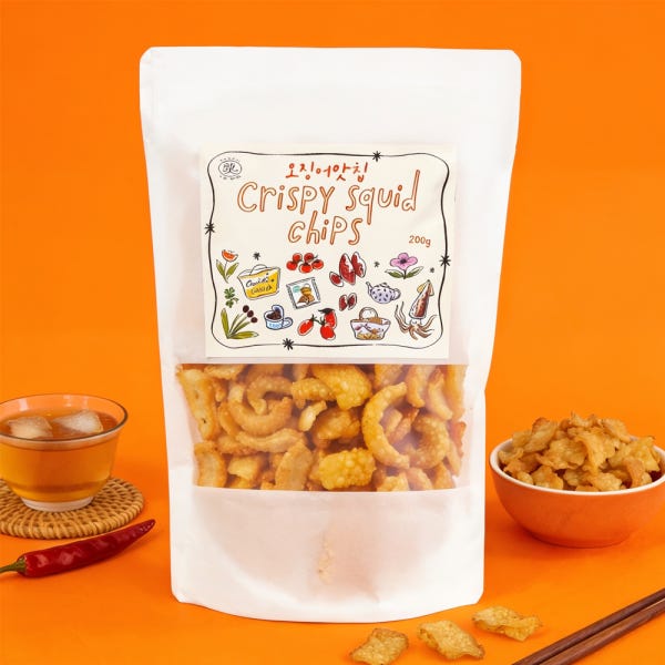 별별간식연구소 오징어맛칩 200g 매콤 바삭 맥주 안주 오징어 과자 오징어집 건어물 간식