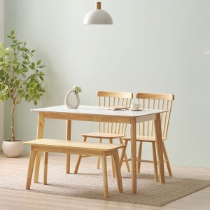 쉐리 원목식탁 세라믹 4인용 1200식탁 벤치형 세트