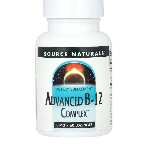 소스네츄럴스 어드밴스드 <b>B-12</b> <b>컴플렉스</b> 5mg 사탕 60정
