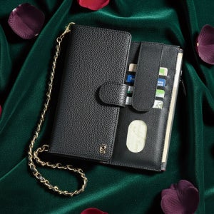 소가죽 지퍼 지갑 스트랩 다이어리 핸드폰 케이스 분실방지가드 블랙, 갤럭시 노트8 (N950)