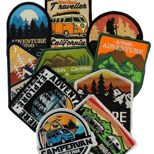 캠핑 아웃도어 브롬톤 가방 고급 자수 와펜 벨크로 패치