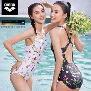 아레나(Arena) 고탄력 슬림핏 예쁜 꽃무늬 패션 여자 삼각 원피스 수영복