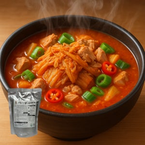 얼큰한 참치 두부 햄 김치찌개 500g 600g 쌀밥에 한끼뚝딱 캠핑음식 요리 밀키트