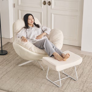 일마레하우스 휴 1인용 패브릭 안락 수유 의자 360도 회전 1인용 쇼파