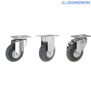 경량5인치 무소음바퀴 (인라인) / 고정, 회전, 회전브레이크 / 경하중 / 공장직판