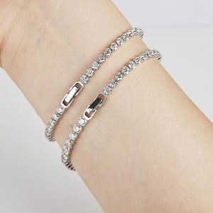 남자 테니스 팔찌 실버 여자 실버 925 큐빅 팔찌