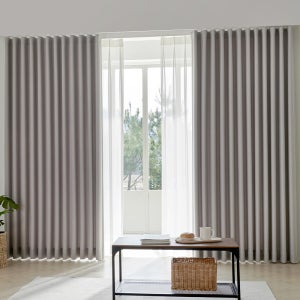 [안방세트] 럭스 형상기억 암막커튼 4장+설치부자재 SET 형상기억 핀형(커튼레일)