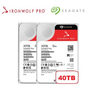 씨게이트 아이언울프 프로 40TB NASHDD 하드디스크 HDD 내장하드[20TB 2Pack]