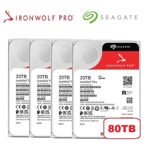 씨게이트 아이언울프 프로 80TB NASHDD 하드디스크 HDD 내장하드[20TB 4Pack]