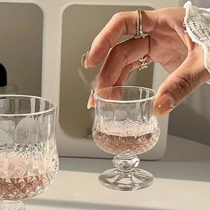 소담잔 감성 유리 소주잔 45ml 미니 와인잔 고블렛 술잔