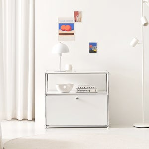 마레앤코 퀀텀 2단1도어 600 미드센츄리 수납장 철재가구