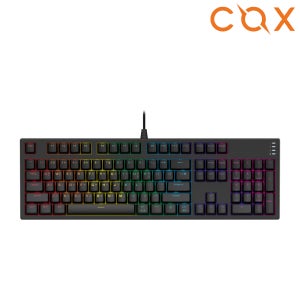 COX CY104K V2 카일광축 핫스왑방수 기계식 게이밍 LED 키보드 블랙, 적축