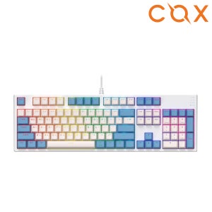 COX CY104K V2 카일광축 핫스왑방수 기계식 게이밍 LED 키보드 블루, 갈축