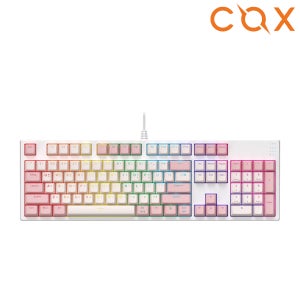 COX CY104K V2 카일광축 핫스왑방수 기계식 게이밍 LED 키보드 핑크, 적축