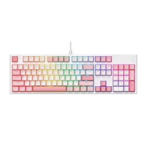 COX CY104K 카일 광축 V2 유선 게이밍 키보드 풀배열 핑크, 청축