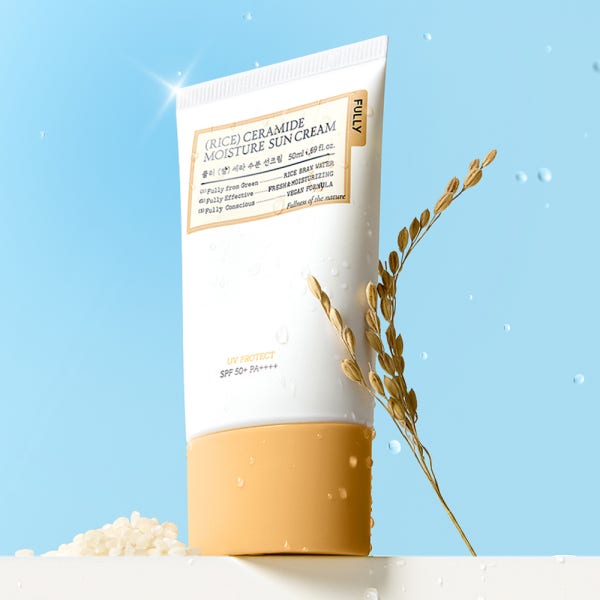 풀리 쌀 세라 수분 선크림 50ml SPF50+ PA++++ 화잘먹 메이크업 지속력 24시간