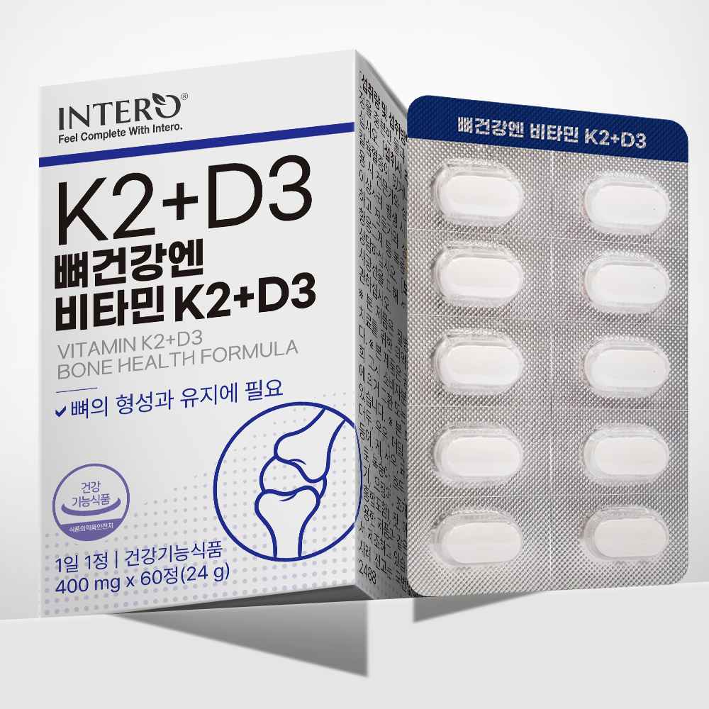 인테로 뼈건강엔 비타민K2+D3 메나퀴논 MK7 60정, 1개