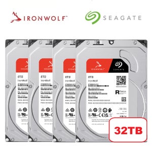 씨게이트 아이언울프 32TB NASHDD 하드디스크 HDD 내장하드[8TB 4Pack]