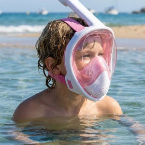 이츠라이프 키즈 풀페이스 스노클링 마스크 스노클 장비 세트 수영 물놀이 물안경