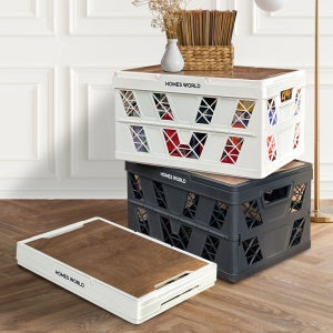 홈스월드 폴딩바스켓 다용도 접이식 수납 정리 장난감 바구니 피크닉 매장 마트 팬트리 32L