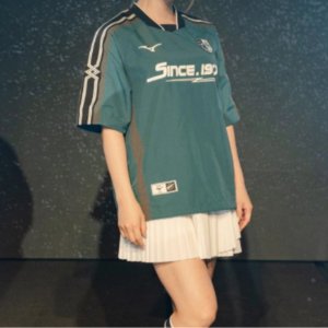 미즈노 루즈핏 풋볼 싸커 저지 숏 슬리브 반팔 티셔츠 그린 K2CE43Y1