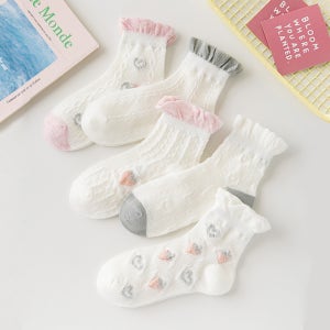 러브 스트로베리 여아용 메쉬 아동 여름 양말 5종세트 J05