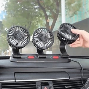 [윌비굿] 3구 회전헤드 차량용 선풍기 디퓨저 겸용 / USB 전원 / 저소음 쾌속냉각