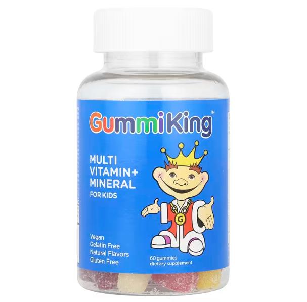 구미킹 <b>키즈 멀티비타민 미네랄</b> 딸기 오렌지 레몬 <b>포도</b> 체리 자몽 구미젤리 60개