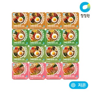 청정원 저당 식단관리 3주팩 그레인보우 도시락 베이컨&할라피뇨 200g 외 3종 총16개