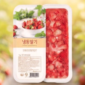 복음자리 냉동딸기 딸기청 라떼 카페 스무디 트레이 1kg, 10개