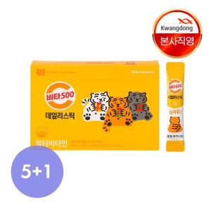[5+1] 광동 비타500 데일리스틱 맛있는 멀티비타민 비타민B 30포, 6개