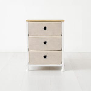 NOVEN 패브릭 미니서랍장 300400 305x405x405mm, 3단, 크림 4457.9280