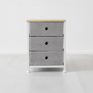 NOVEN 패브릭 미니서랍장 300400 305x405x405mm, 3단, 라이트그레이 7259.4463