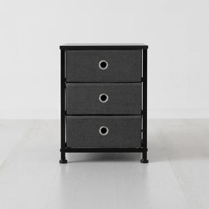 NOVEN 패브릭 미니서랍장 300400 305x405x405mm, 3단, 다크그레이 7926.6555