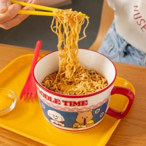 컵라면 유리 용기 사발면 그릇 전자렌지용 손잡이 라면기