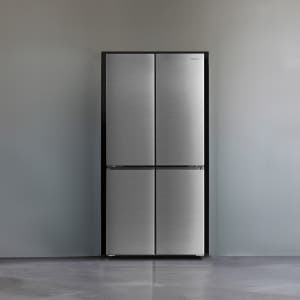 쿠쿠 미식 컬렉션 세미 빌트인 4도어 양문형 냉장고 477L 내부 LED 디스플레이 실버 CRG-CNLR4820MS