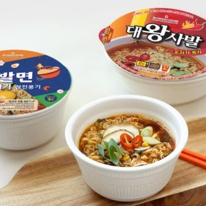 컵라면 유리 용기 사발면 그릇 전자렌지용 손잡이 라면기