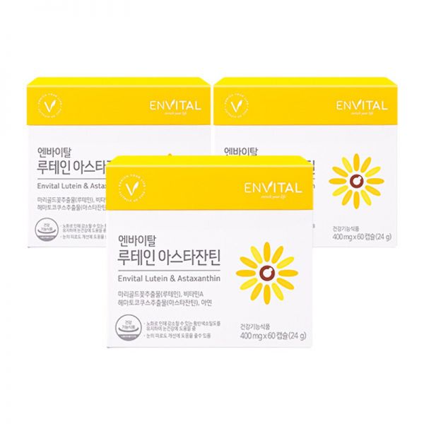 <b>엔바이탈</b> 루테인 <b>아스타잔틴</b> 400mg X 60캡슐 3박스