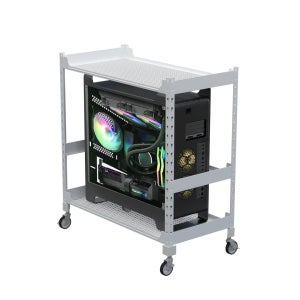 컴퓨터 본체 선반 이동식 바퀴형 pc선반 거치대 철제 다용도 수납 6003003002